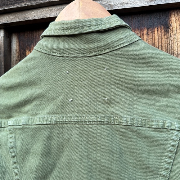 L'AGENCE Janelle Olive Army Green Denim Jacket Medium - Picture 5 of 9